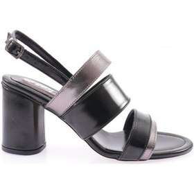 Resim Dgn 310-23y Kadin Topuklu Sandalet 310-2162-R13746 Siyah Platin 