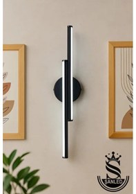 Resim Dekoratif 20w İç Mekan Siyah Kasa Gün Işığı 60 Cm Duvar Aplik Pilli 1 Adet Siyah - Gün Işığı 