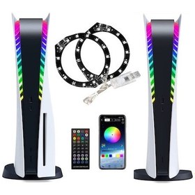 Resim Lemestar Ps5 Slim Renkli Rgb Aydınlatma, Uzaktan Kumandalı Ve Ses Kontrollü Oyun Konsolu Aksesuarı 