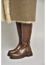 Resim Fox Shoes T996663009 Kahverengi Alçak Topuklu Kadın Çizme Kahverengi-suni Deri Kahverengi 