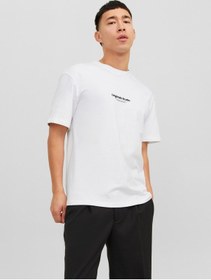 Resim Jack & Jones Jorvesterbro Rahat Kesim Tişört 12240121 Beyaz 