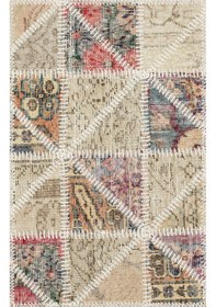 Resim Özel El Dokuma Naturel Renk Patchwork Paspas 