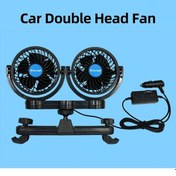 Resim Cordial 12v Siyah Çift Başlıklı Araç Fanı Kademeli Hız Kontrolü 360 Derece Dönebilir Düşük Gürültülü 
