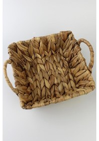 Resim Hasır Rattan Ekmeklik Ekmek Sepeti Kare 20 20cm 