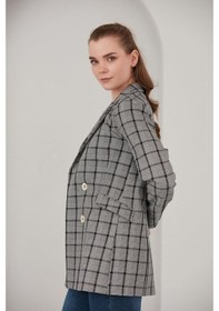Resim Alexander Gardi Alexandergardı Ekoseli Blazer Ceket (B22-20401) 