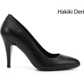 Resim Gönderi(r) Kadın Siyah Sivri Burun İnce Topuklu Hakiki Deri Stiletto 
