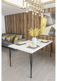 Resim Evdemo Dekor Mutfak Yemek Masası Beyaz 