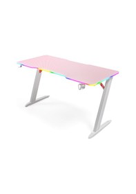 Resim Thunder Rgb Aydınlatmalı Oyuncu Masası Pembe 