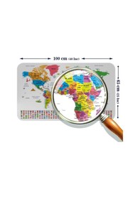 Resim Eğitici - Öğretici Dünya Ve Türkiye Haritası Çocuk Odası Duvar Sticker-60x105-3885 Renkli 