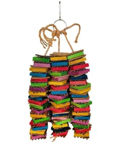 Resim Kuşlar İçin Papağan Karton Büyük Kuş Afrika Gri Papağan Doğal Ahşap Kuş Kafesi Çiğneme Oyuncağı 