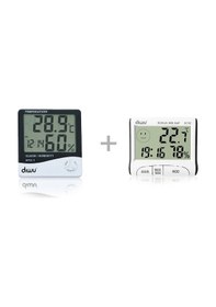 Resim Diwu HTC-1 ve DC102 Termometre Nem Ölçer Saat Seti 