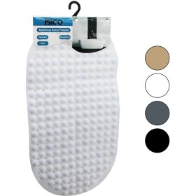 Resim Oval - Plastik Kabartma Top Desenli - Renkli 63pcs Vantuzlu Kaydırmaz Banyo - Küvet Paspası 34x65cm Kahverengi 