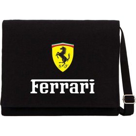 Resim Ferrari İn İtaly Siyah Kanvas Postacı Çantası - Siyah 
