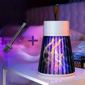 Resim 1 adet elektronik sivrisinek öldürücü, iç ve dış mekan USB fişli sivrisinek lambası, taşınabilir ev tipi UV ışık sivrisinek tuzağı 