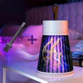 Resim 1 adet elektronik sivrisinek öldürücü, iç ve dış mekan USB fişli sivrisinek lambası, taşınabilir ev tipi UV ışık sivrisinek tuzağı 