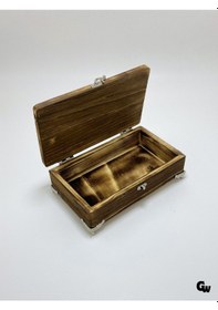 Resim Doğal Ahşap Yakma Takı Kutusu Ahşap Saklama Kutusu Beyaz Çam Boy:20cm En:12cm Yük:6cm 