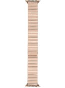 Resim Novahub İos Watch Uyumlu Ultra 2 49mm Bambu Paslanmaz Çelik Gül Altın Renkli Manyetik Saat Bandı 