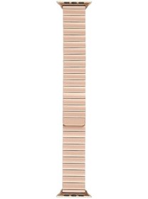 Resim Novahub İos Watch Uyumlu Ultra 2 49mm Bambu Paslanmaz Çelik Gül Altın Renkli Manyetik Saat Bandı 
