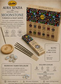 Resim Aura Senzıa Moonstone Tuberose & Night Queen Tütsü Ve Moonstone Doğal Tası 