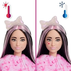 Resim Barbie Cutie Reveal bebek ve aksesuarları, Yumuşak Dostlar Serisi kuzucuk, renk değişimi ve mini evcil hayvan dahil 10 sürpriz, JJP66 