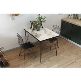 Resim Ebrar İki Kişilik Mutfak Balkon Bahçe Kafe Masa Takımı 60 X 90 