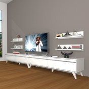 Resim Decoraktiv Eko 360r Mdf Retro Tv Ünitesi Tv Sehpası - Parlak Beyaz 