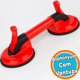 Resim Çiftli Vakumlu Alüminyum Vantuz Tutucu Cam Fayans Mermer Metal Ahşap Taşıma Aparatı Max 100 kg 