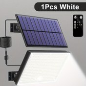Resim 400LED Güneş Enerjili Güvenlik Işığı, 3 Aydınlatma Modu, Uzaktan Kumandalı Dış Mekan Duvar Aplikasyonu, Yüksek Parlaklıkta Aydınlık Solar Yol Işığı (IP65 Suya Dayanıklı Derecelendirme), Bahçeler, Çitler, Yollar, Duvarlar, Garajlar ve Dekler için Kolay Kurulum 