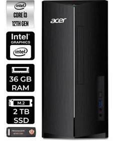 Resim ACER ASPİRE TC1760 EDTBHUEM004134 i3 12100 36GB RAM 2TB SSD W11P MASAÜSTÜ BİLGİSAYAR 