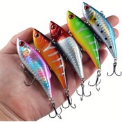 Resim 1 adet Gerçekçi VIB Balık Yemi, 7cm/10g Sert Yem, Yüksek Kaliteli Bass Crankbait, Açık Hava Balıkçılık Malzemeleri Aksesuarları 