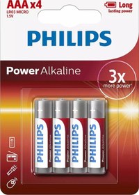 Resim Philips LR03P4B/05 Alkalin AAA İnce Kalem Pil 4'lü 