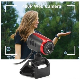 Resim Geeroyoo Usb Webcam Siyah-kırmızı 480p, Klips Montaj, Dahili Mikrofon, Manuel Odak Ayarı 