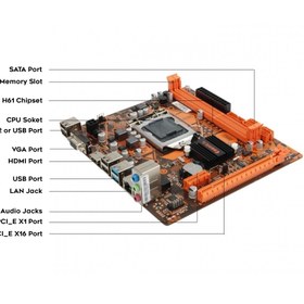 Resim ESONIC H61 Fhl Lga 1155 Pin 2x Ddr3 1333 Mhz Usb 3.0 Kutulu Anakart 