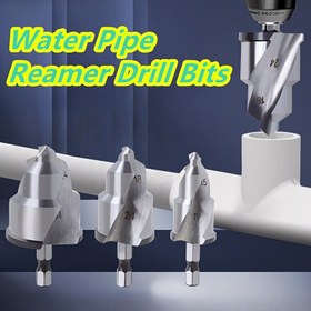 Resim 3'lü Hassas Boru Genişletici Matkap Ucu Seti - 6.35mm Altıgen Sap, PVC & Plastik Borular için İdeal, Su Boruları için Adım Matkap Uçları, PPR Boru Genişletici, Musluk Genişletici, Delme Aracı Dahil 