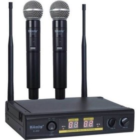 Resim König K-402 El + El Uhf Kablosuz Mikrofon Seti 
