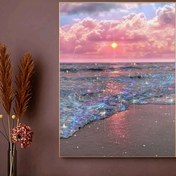 Resim 1 Adet Kendin Yap 5D Elmas Boyama Sanat Kiti, Yetişkinler İçin Uygun, Çerçevesiz Yuvarlak Elmas Resim Seti, Ev Duvar Dekoru için İdeal Tatil Hediyesi 