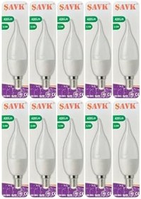 Resim Şavk 5,5W LED Ampul, 420Lm, Beyaz Işık, E14 Duylu, 10 Adet 