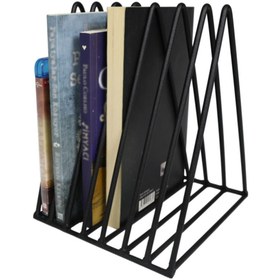 Resim Wess Dizayn Masa Üstü Metal Üçgen Dergilik Plaklık 7 ‘li Izgara Raf Wd-43 