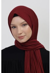 Resim Manolyaşal İslamic Hijab Tesettür Penye Şal - 70 X 180 / Bordo Bordo 