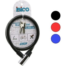 Resim Anahtarlı Metal Kafa Bisiklet Kilit Çelik Tel Siyah Şeffaf Kılıf Çok Renkli 