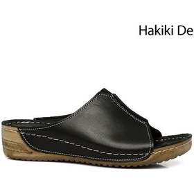 Resim Gönderi R Kadın Siyah Dolgu Taban Hakiki Deri Terlik Dyza69842313 Siyah 