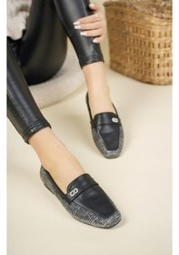 Resim Hasır-Cilt Garnili Babet Siyah-Siyah 