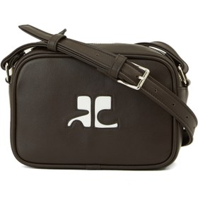 Resim Courreges Reedition Camera Koyu Kahverengi Kadın Deri Çanta 