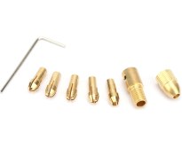 Resim Tenfowee Bakır Mini Elektrik Matkap Somunu Seti 0.5-3mm - 7 Parça Otomatik Somun, Abs Tahta-alüminyum-karton Delme Aleti 