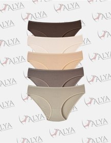 Resim Alya Underwear Kadın Pamuklu Hipster - Slip Külot 5 Farklı Renk 1 Pakette Multicolor-p20 