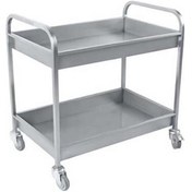 Resim Erginoks Bulaşık Toplama Arabası-komple Krom-2 Kat Havuzlu Tabla-50x97x95 Cm-96439 