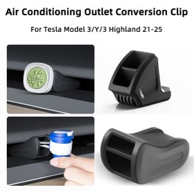 Resim Tesla Model 3/Y için Highland Klima Havalandırma Aromaterapi Klipsi Araba Dönüştürme Klip Braketi Adaptör Aksesuarları 