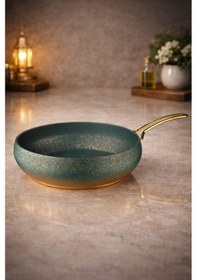 Resim Caldora 26 Cm Gold Saplı Yeşil Güveç Tava Yanmaz Yapışmaz 