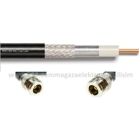 Resim N dişi - N dişi 8 METRE LMR400/RWC400 Koaksiyel Kablo 50Ω 