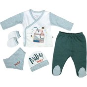 Resim Tongs Baby Milk Way 5'Li Zıbın Takım 0-3 Ay Hastane Çıkışı -Haki Çok Renkli 